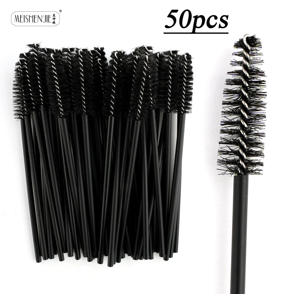 Cepillos Desechables para Pestañas y Cejas - 50 Piezas Aplicador Máscara y Extensiones