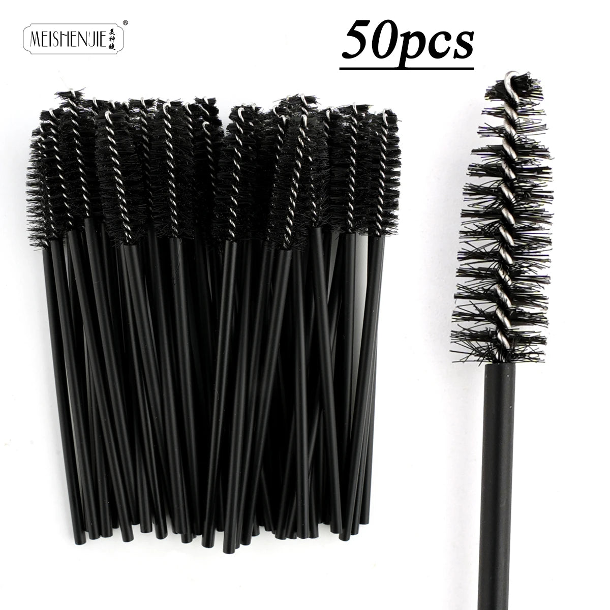 Cepillos Desechables para Pestañas y Cejas - 50 Piezas Aplicador Máscara y Extensiones