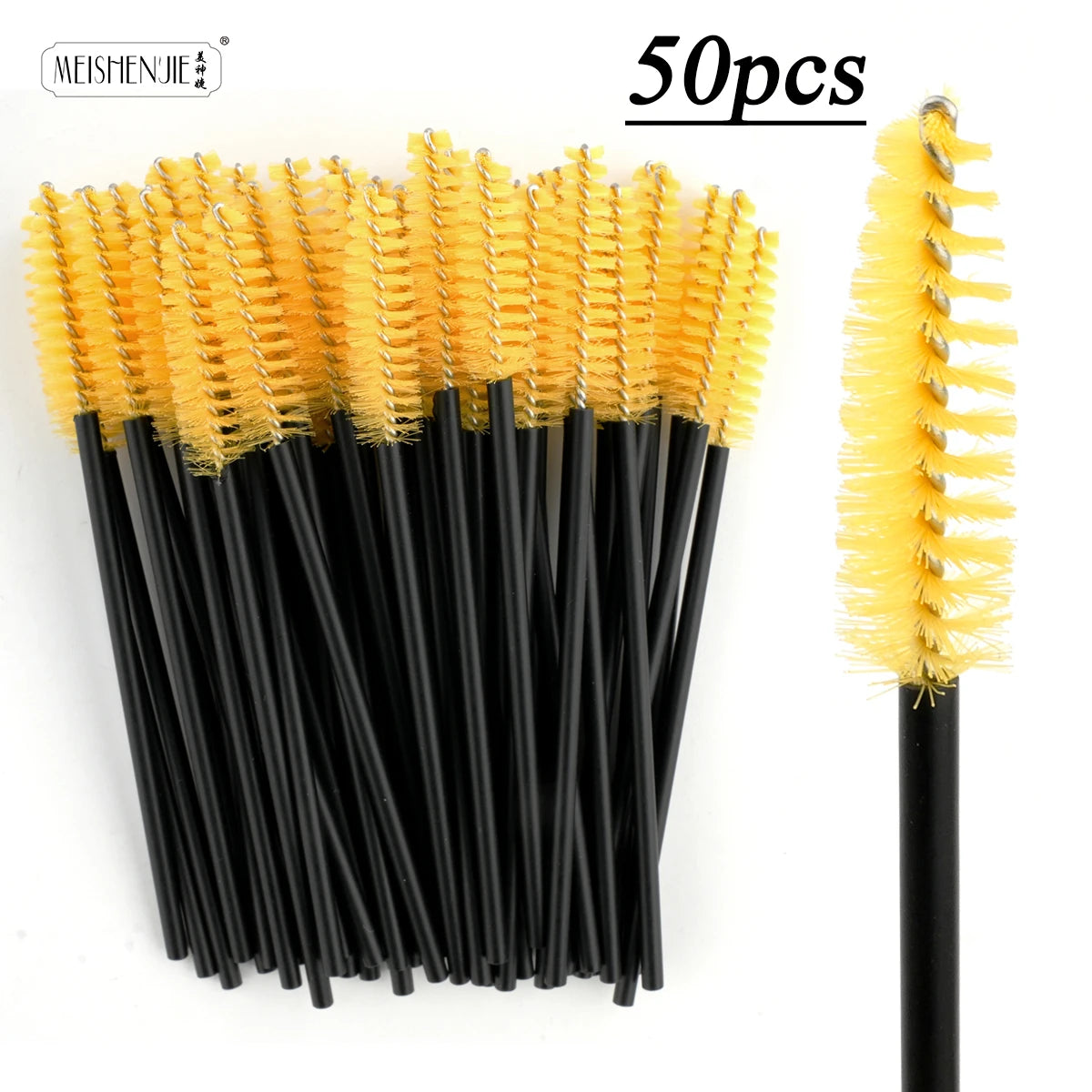 Cepillos Desechables para Pestañas y Cejas - 50 Piezas Aplicador Máscara y Extensiones