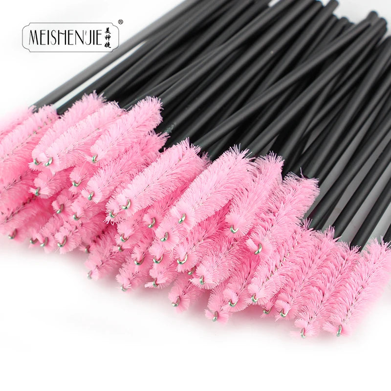 Cepillos Desechables para Pestañas y Cejas - 50 Piezas Aplicador Máscara y Extensiones