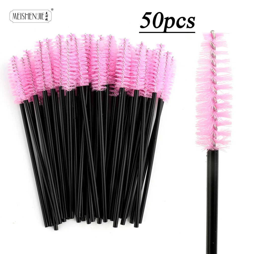 Cepillos Desechables para Pestañas y Cejas - 50 Piezas Aplicador Máscara y Extensiones