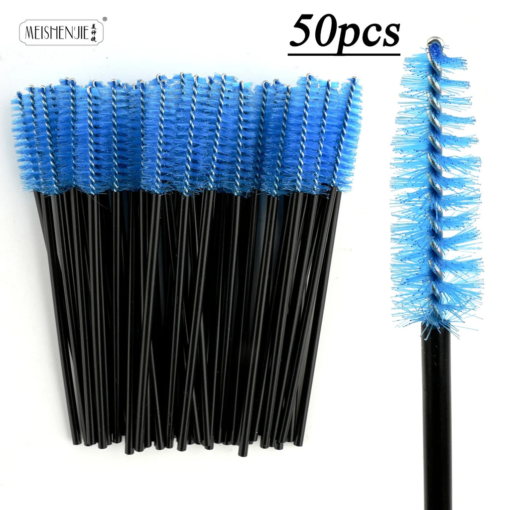 Cepillos Desechables para Pestañas y Cejas - 50 Piezas Aplicador Máscara y Extensiones
