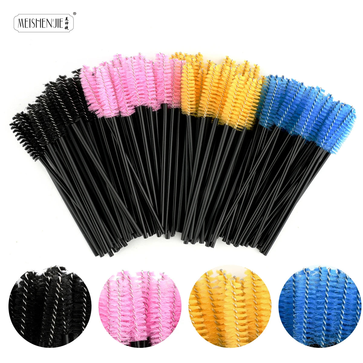 Cepillos Desechables para Pestañas y Cejas - 50 Piezas Aplicador Máscara y Extensiones