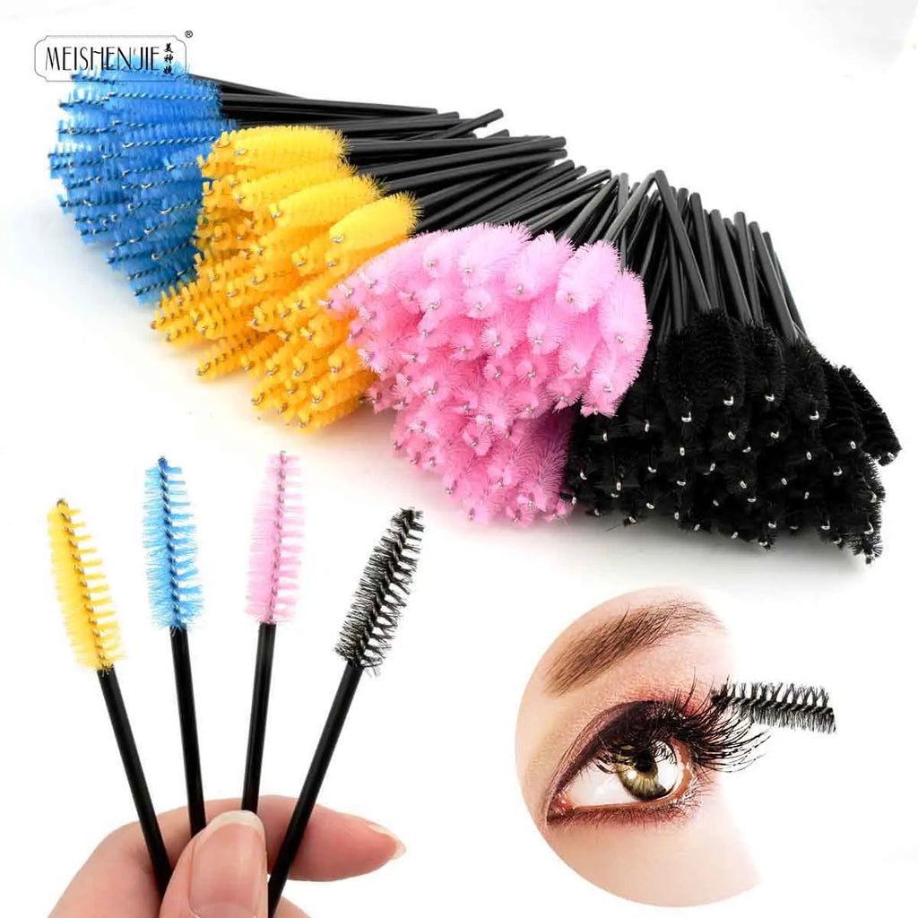 Cepillos Desechables para Pestañas y Cejas - 50 Piezas Aplicador Máscara y Extensiones